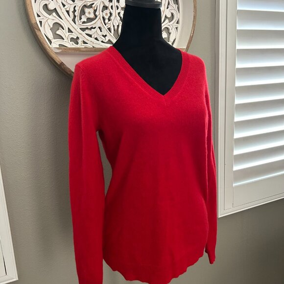Charter Club Luxury Sweater Cashmere Woman’s Red Cashmere Pullover SZM Preppy - Picture 4 of 10